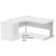 Rayleigh Left Hand Cable Managed Desk and Pedestal Set